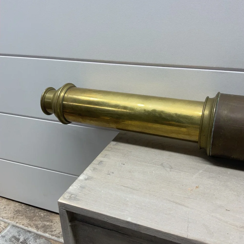 Antique Negus New York Brass Spyglass Nautical Telescope 35 Inch Single Draw
